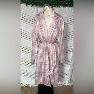 Torrid Pink Plaid Trench Coat